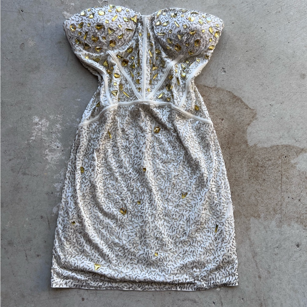 Vintage Arden B Beaded Off the Shoulder Dress